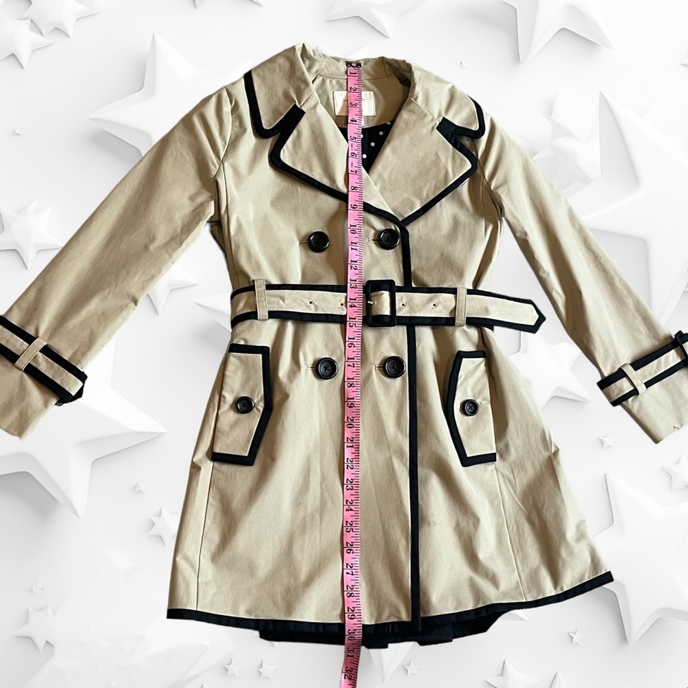 Kate Spade Tan/Black Trench Coat girl size M - Picture 8 of 9